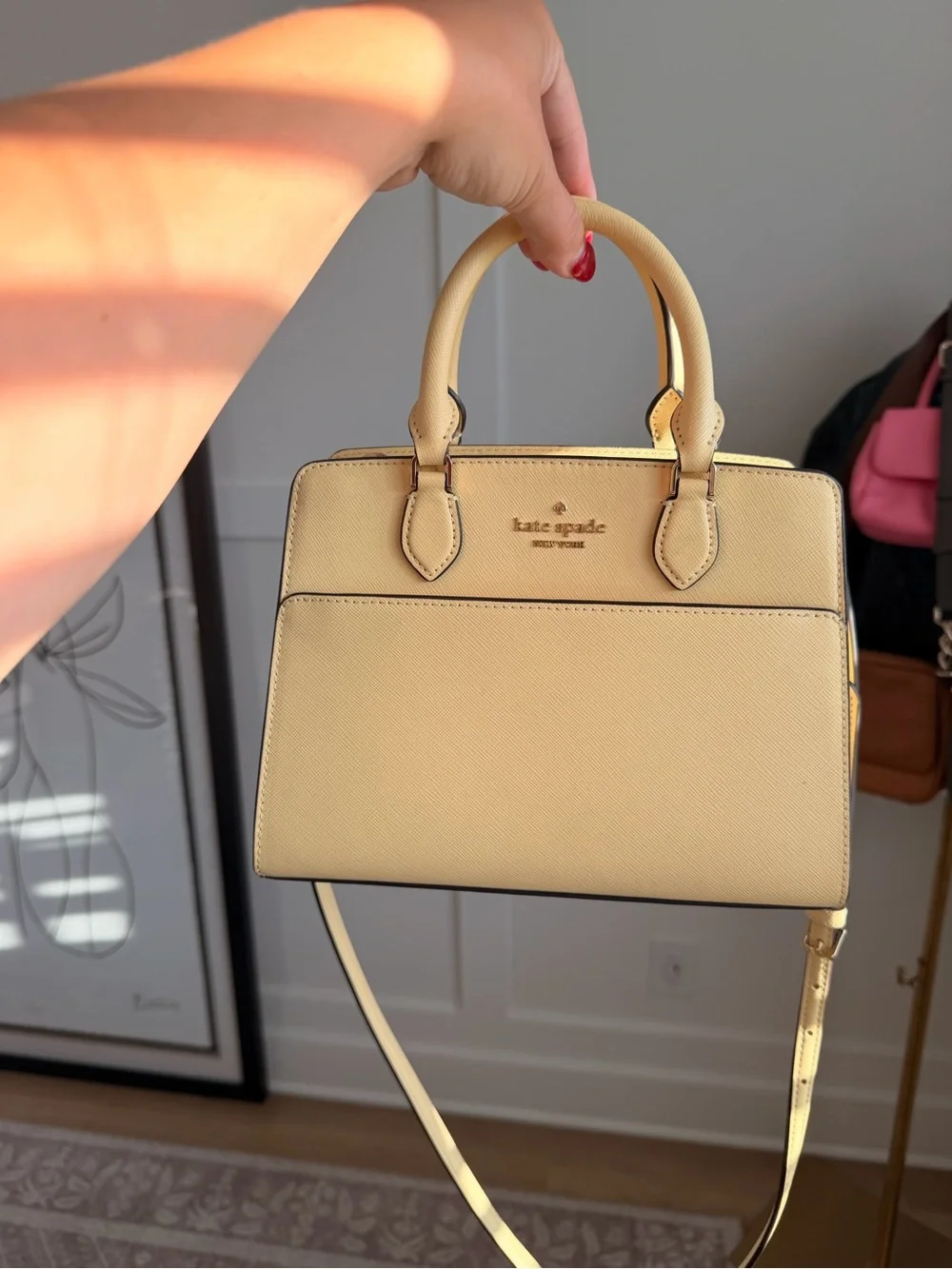 Kate Spade New York Saffiano Leather Structured Satchel / Crossbody Bag